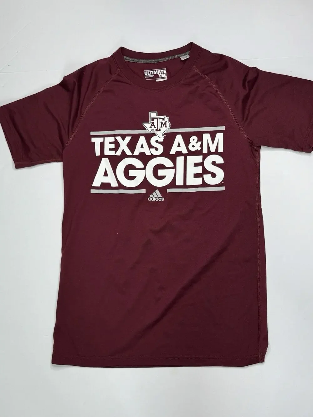 adidas Texas A&M Aggies Ultimate Tee Mens S Maroon Climalite NCAA